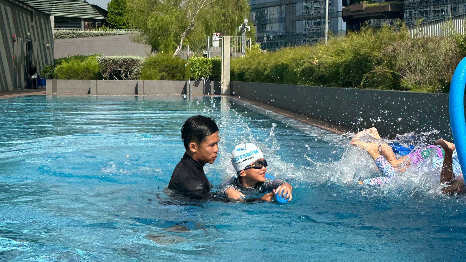 Swimming lesson with a JustSwim coach in Singapore